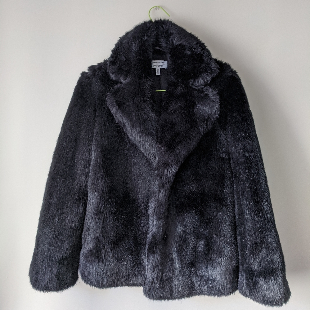 [SOLD] & Other Stories LA Atelier Short Black Faux Fur Coat
